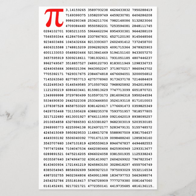 1000 First Digits Pi Number | Mathematical symbol Flyer (Front)