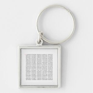 1000 First Digits Pi Number Mathematical symbol Key Ring