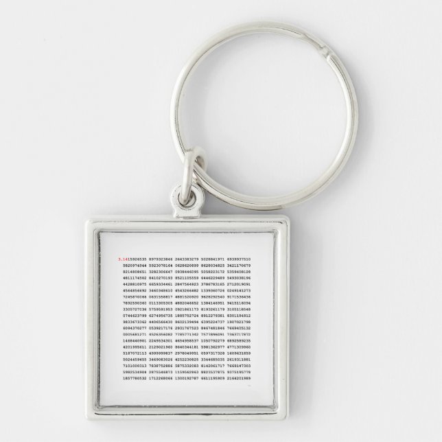 1000 First Digits Pi Number | Mathematical symbol Key Ring (Front)