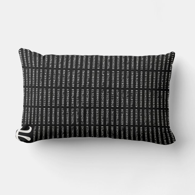 1000 First Digits Pi Number | Mathematical symbol Lumbar Cushion (Front)