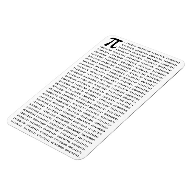 1000 First Digits Pi Number | Mathematical symbol Magnet (Left Side)