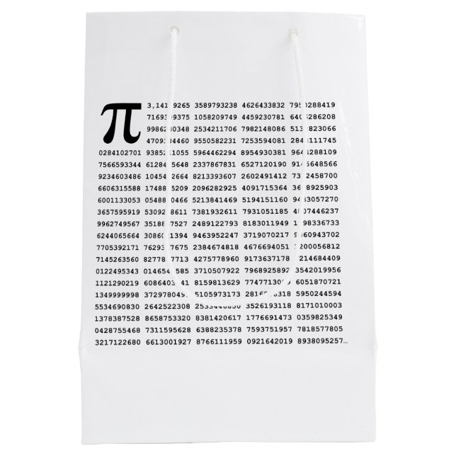 1000 First Digits Pi Number | Mathematical symbol Medium Gift Bag (Back)