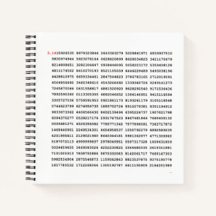 1000 First Digits Pi Number Mathematical symbol Notebook