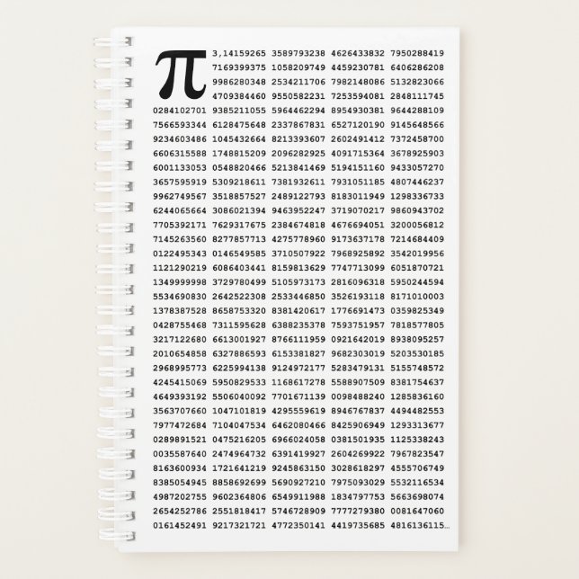 1000 First Digits Pi Number | Mathematical symbol Planner (Front)
