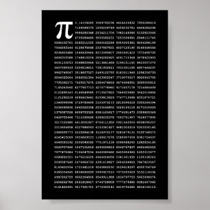 1000 First Digits Pi Number   Mathematical symbol Poster