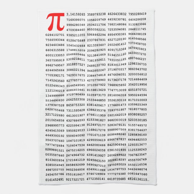 1000 First Digits Pi Number | Mathematical symbol Tea Towel (Vertical)