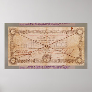 1000 Francs banknote from 8 Floreal, An X Poster