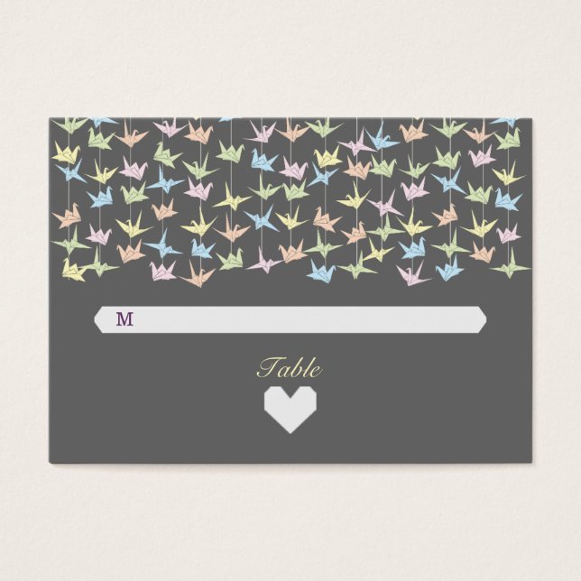 1000 Hanging Origami Paper Cranes Wedding (Grey) (Front)