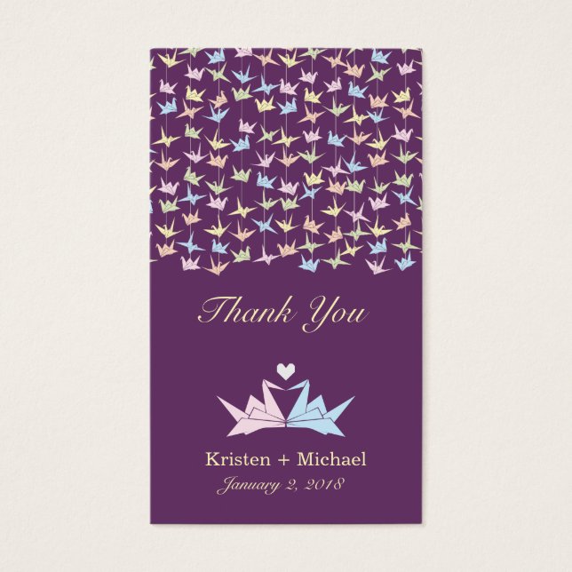 1000 Hanging Origami Paper Cranes Wedding (Purple) (Front)