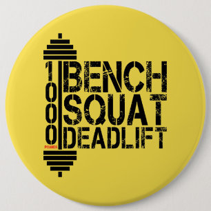 1000 Lbs Bench Squat Deadlift Powerlift Fitness 6 Cm Round Badge