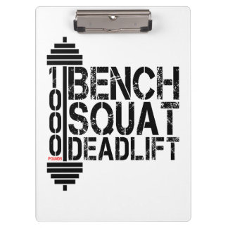 1000 Lbs Bench Squat Deadlift Powerlift Fitness Clipboard