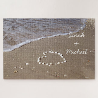1000 piece Shell Heart on the Sandy Beach Jigsaw Puzzle