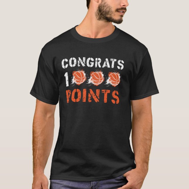 1000 Points Basketball Scorer High School Basketba T-Shirt (Front)