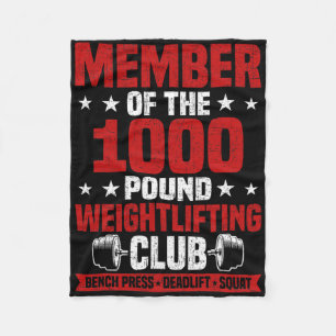 1000 Pound Weightlifting Club Bodybuilding Workout Fleece Blanket