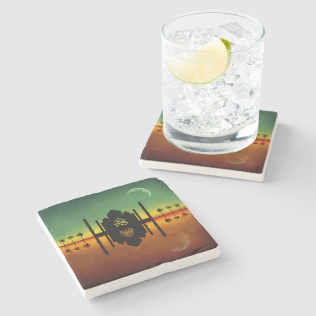 1001 Oriental Night Reflection Stone Coaster (Side)