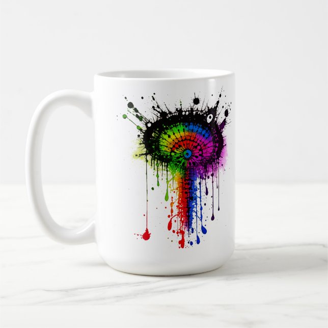 1005 Groovy Rainbow Inkblot Coffee Mug (Left)