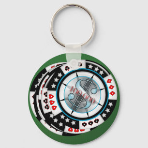$100,000.00 Gambling Poker Chips Stack Key Ring
