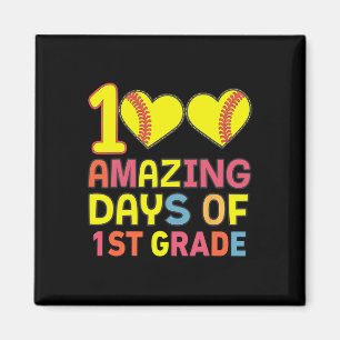 100 Amazing Days Of 1st Grade Softbyll Player Stud Magnet