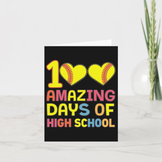 100 Amazing Days Of High School Softll Player Stud Card (Front)