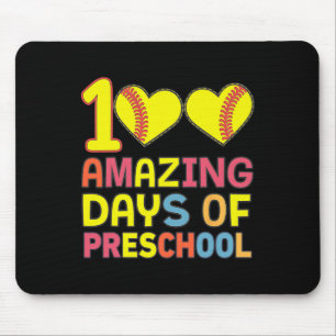 100 Amazing Days Of Preschool Softll Player Studen Mouse Pad