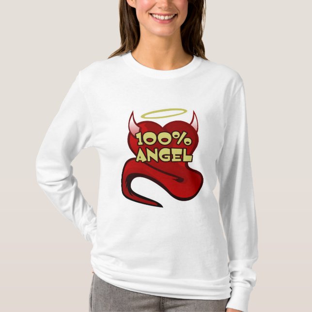 100% Angel Devil Heart T-Shirt (Front)