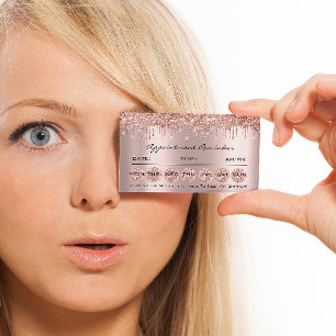 100 Appointment Reminder Cards Makeup Lashes Rose