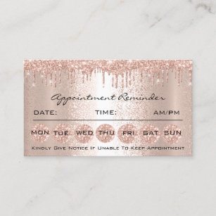 100 Appointment Reminder Cards Makeup Lashes Rose
