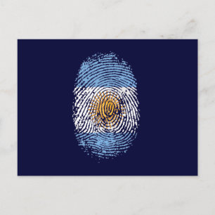 100% Argentinian DNA fingerprint Argentina flag gi Postcard