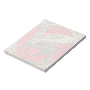 [100] Assyrian Winged Bull: Gold and Black Lamassu Notepad