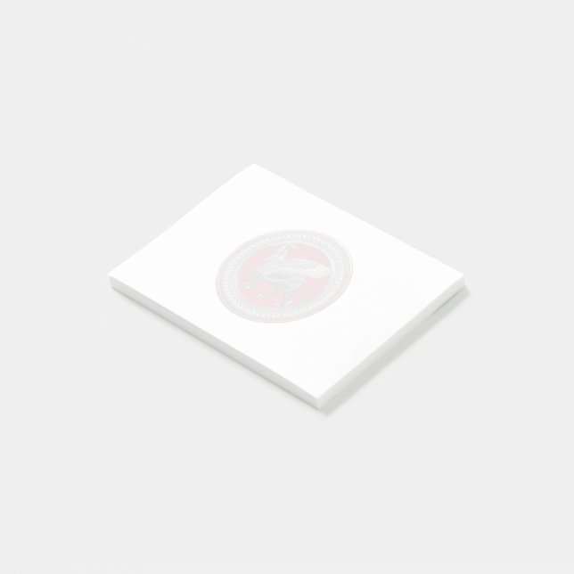 [100] Assyrian Winged Bull: Silver & Black Lamassu Post-it Notes (Angled)