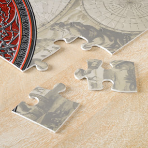 [100] Assyrian Winged Bull - Silver Lamassu Jigsaw Puzzle