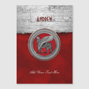 [100] Assyrian Winged Lion: Gold & Black Lamassu
