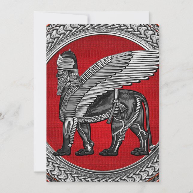 [100] Assyrian Winged Lion: Gold & Black Lamassu (Front)