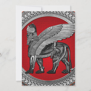 [100] Assyrian Winged Lion: Gold & Black Lamassu
