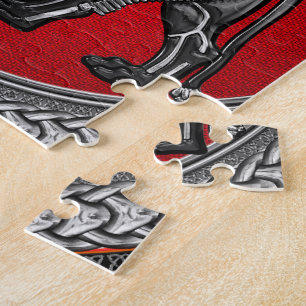 [100] Assyrian Winged Lion: Gold & Black Lamassu Jigsaw Puzzle