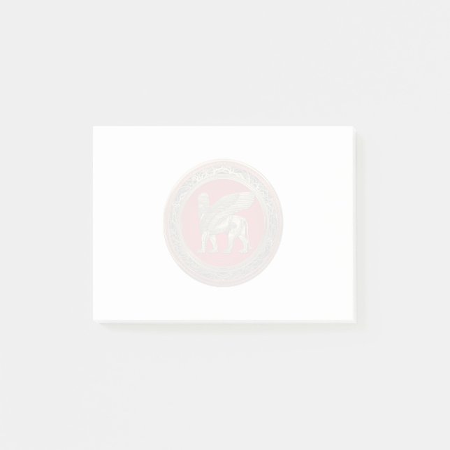 [100] Assyrian Winged Lion - Gold Lamassu Post-it Notes (Front)