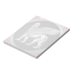 [100] Assyrian Winged Lion - Silver Lamassu Notepad