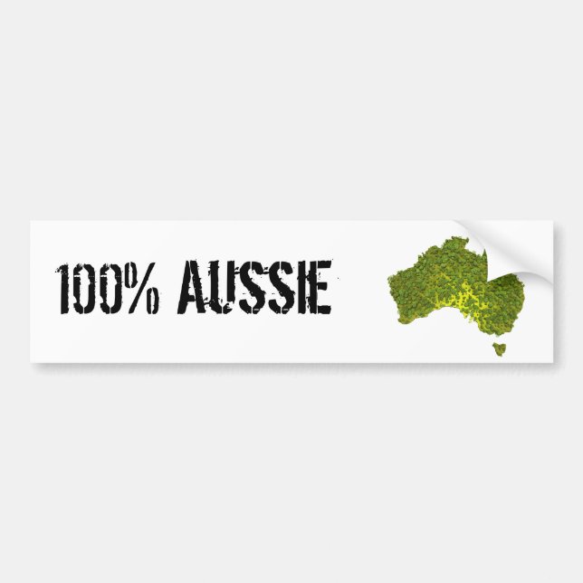 100% Aussie Bumper Sticker (Front)