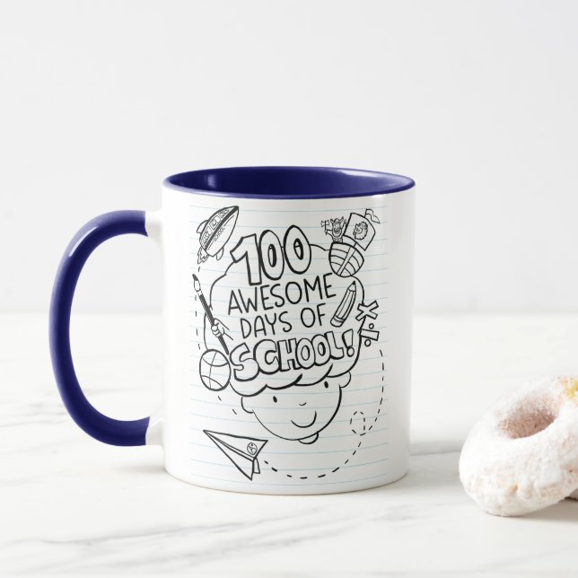 100 Awesome Days Of School Mug (With Donut)