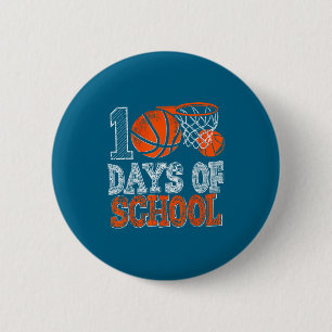 100 Balls Days Basketball Day 100th Player School 6 Cm Round Badge