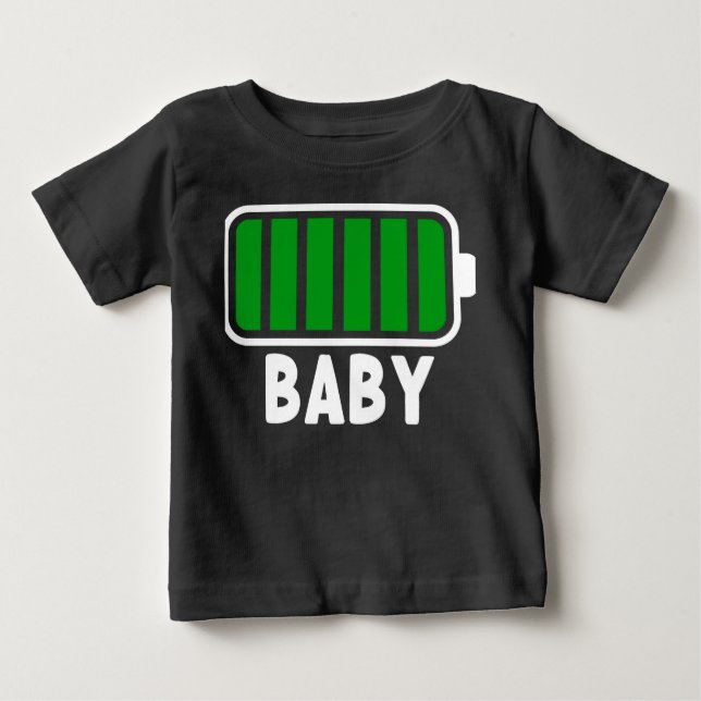 100% Battery Fully Charged Family Black Baby T-Shirt (Front)