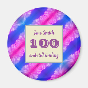 100 Birthday Celebration Vibrant Neon Colour Magnet