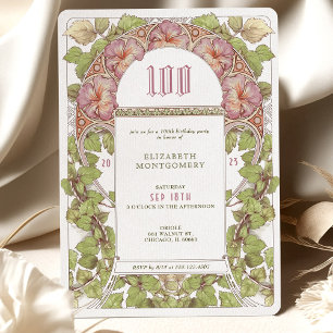 100 Birthday Invitation Art Nouveau Alphonse Mucha