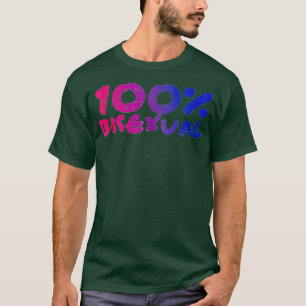 100 Biseual Pride Flag Proud LGBTQ Cool LGBT Ally T-Shirt