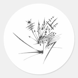 100 Black White Abstract Tribal Tattoo Art Classic Round Sticker