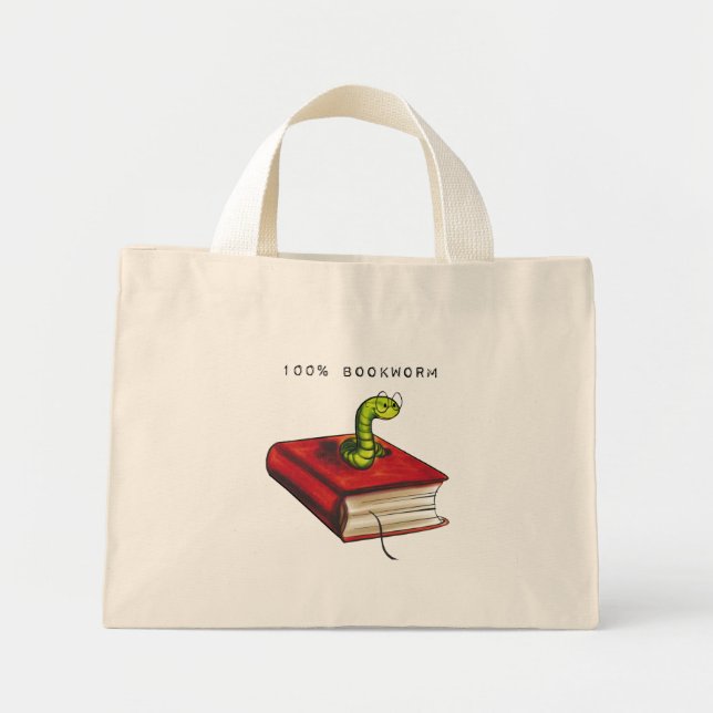 100% Bookworm Mini Tote Bag (Front)