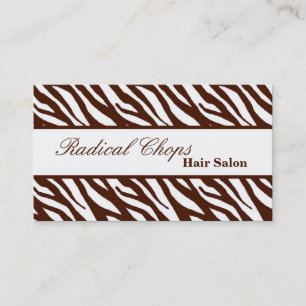 100 Borwn White Zebra Print Pattern Business Card
