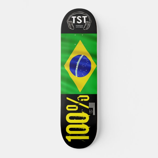 100% BRAZILIAN  JMT USA Skateboard (Front)