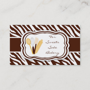 100 Brown Zebra Bakery Chef Business Card