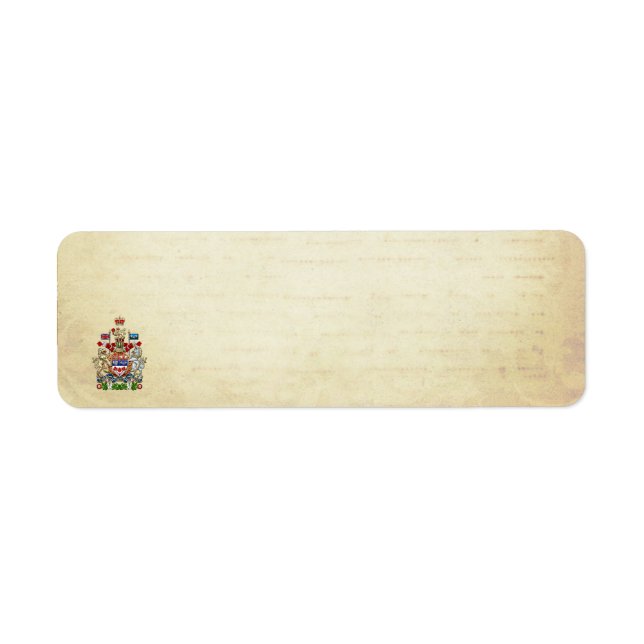 [100] Canada Coat of Arms [3D] Return Address Label (Front)